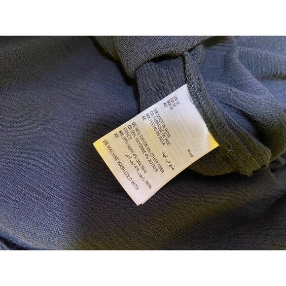 Style & Co Black Long-Sleeve Button Up Tunic Top Medium Boho Western Prairie Y2K - Picture 4 of 7